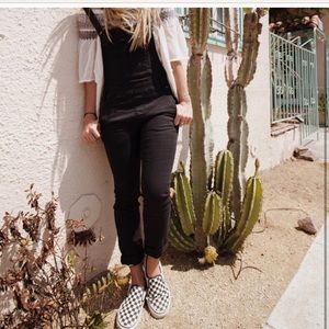 Free People Black Overalls